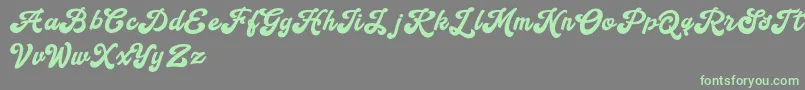 Handy Script Font – Green Fonts on Gray Background