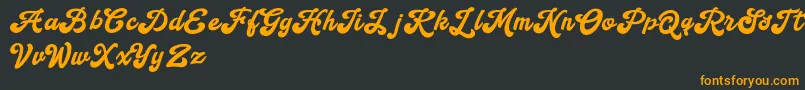 Handy Script Font – Orange Fonts on Black Background