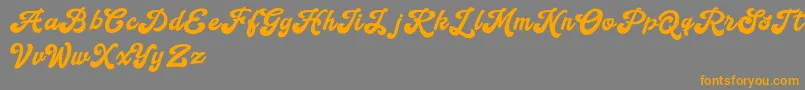 Handy Script Font – Orange Fonts on Gray Background