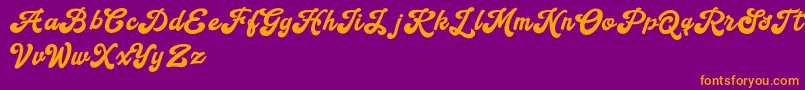 Handy Script Font – Orange Fonts on Purple Background