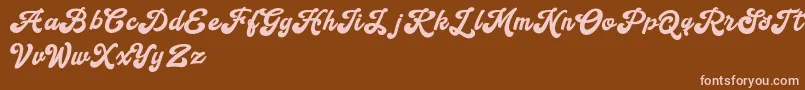 Handy Script Font – Pink Fonts on Brown Background