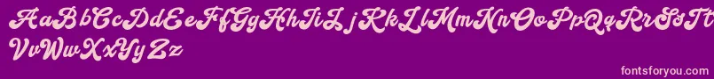 Handy Script Font – Pink Fonts on Purple Background