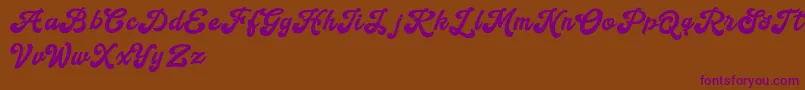 Handy Script Font – Purple Fonts on Brown Background