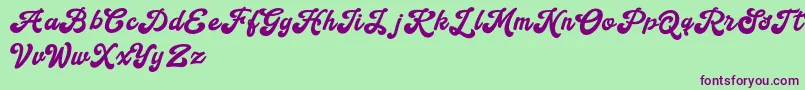 Police Handy Script – polices violettes sur fond vert