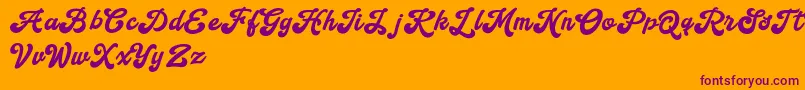 Handy Script Font – Purple Fonts on Orange Background