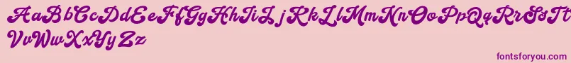 Handy Script Font – Purple Fonts on Pink Background