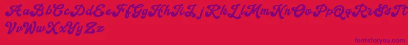 Handy Script Font – Purple Fonts on Red Background