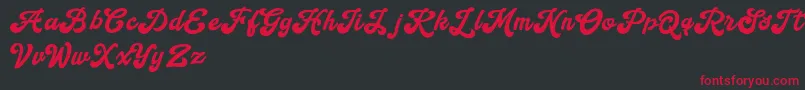 Handy Script Font – Red Fonts on Black Background