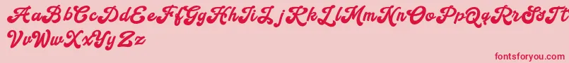 Handy Script Font – Red Fonts on Pink Background