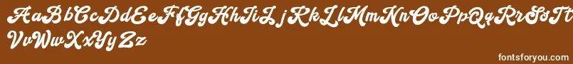 Handy Script Font – White Fonts on Brown Background