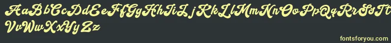 Handy Script Font – Yellow Fonts on Black Background