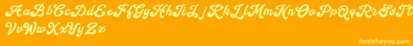 Handy Script Font – Yellow Fonts on Orange Background