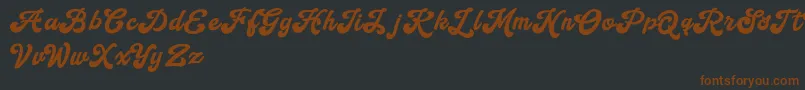 Handy Script Font – Brown Fonts on Black Background
