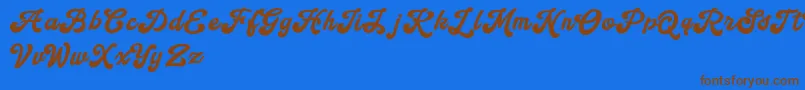 Шрифт Handy Script – коричневые шрифты на синем фоне