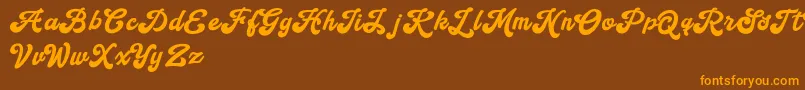 Handy Script Font – Orange Fonts on Brown Background