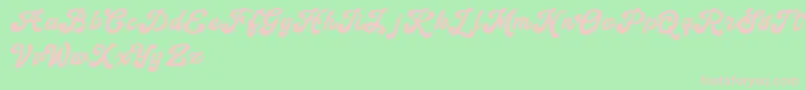 Handy Script Font – Pink Fonts on Green Background