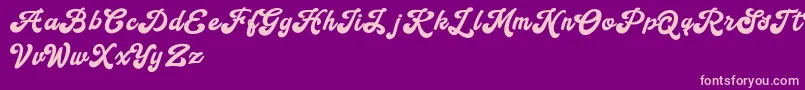 Handy Script Font – Pink Fonts on Purple Background