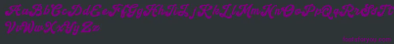 Handy Script Font – Purple Fonts on Black Background