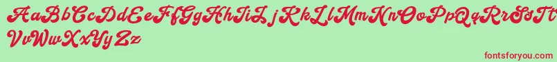 Handy Script Font – Red Fonts on Green Background
