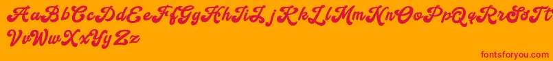 fuente Handy Script – Fuentes Rojas Sobre Fondo Naranja