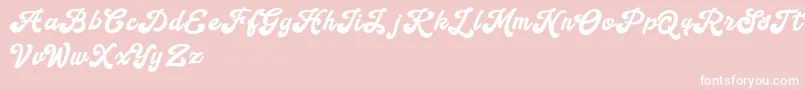 Handy Script Font – White Fonts on Pink Background