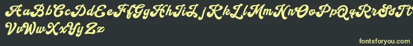 Handy Script Font – Yellow Fonts on Black Background
