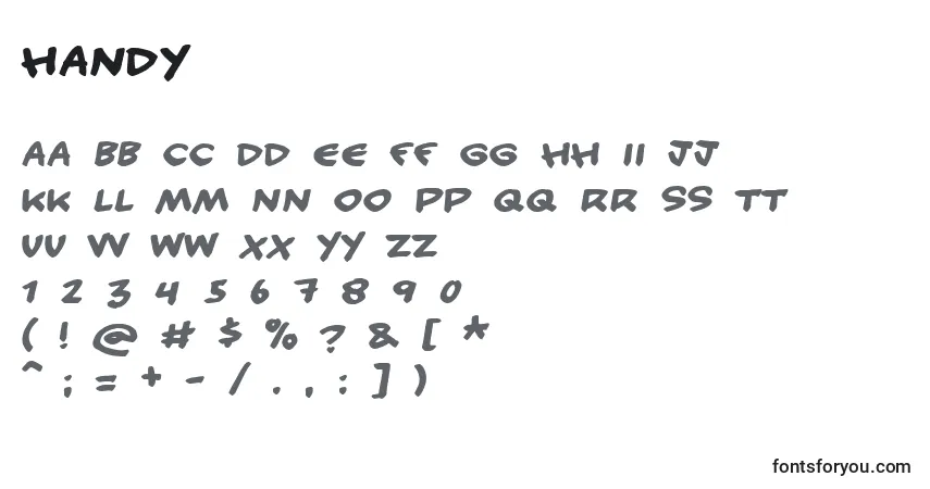 Czcionka HANDY (128974) – alfabet, cyfry, specjalne znaki