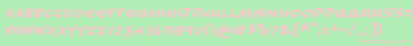 フォントHANDY – 緑の背景にピンクのフォント