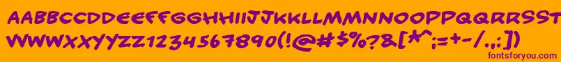 HANDY Font – Purple Fonts on Orange Background