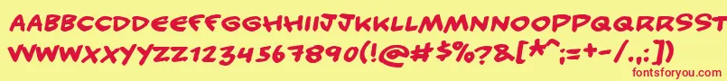 Шрифт HANDY – красные шрифты на жёлтом фоне