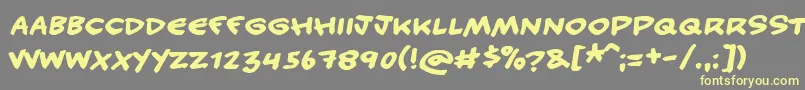 HANDY-fontti – keltaiset fontit harmaalla taustalla