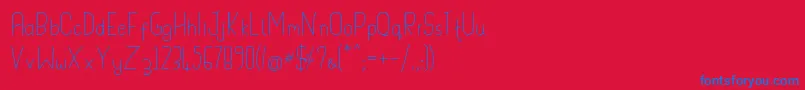 Handypot-Schriftart – Blaue Schriften auf rotem Hintergrund