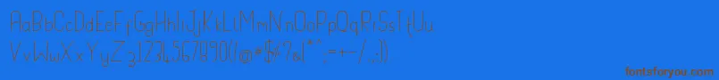 Handypot-Schriftart – Braune Schriften auf blauem Hintergrund
