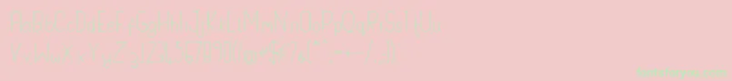 Handypot Font – Green Fonts on Pink Background