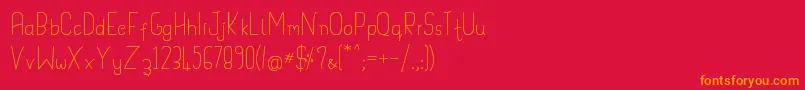 Handypot-Schriftart – Orangefarbene Schriften auf rotem Hintergrund