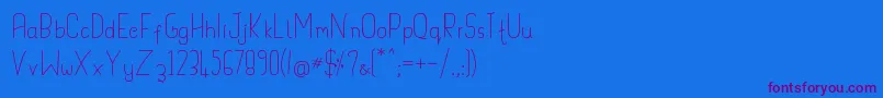 Handypot Font – Purple Fonts on Blue Background