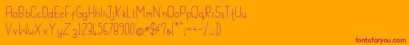 Handypot-Schriftart – Rote Schriften auf orangefarbenem Hintergrund