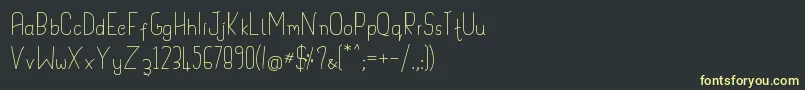 フォントHandypot – 黒い背景に黄色の文字