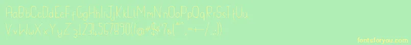 フォントHandypot – 黄色の文字が緑の背景にあります