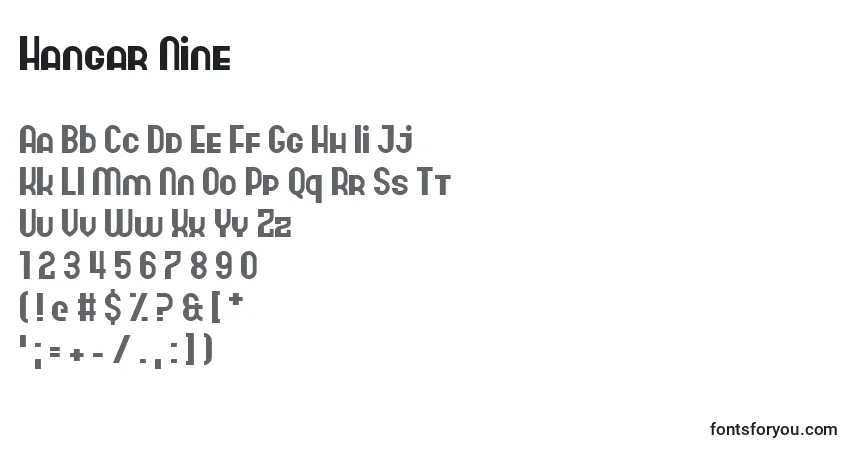Hangar Nineフォント–アルファベット、数字、特殊文字