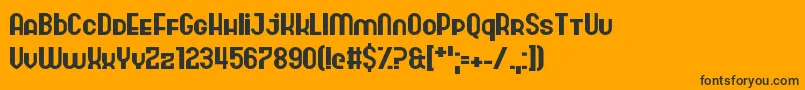 Hangar Nine Font – Black Fonts on Orange Background