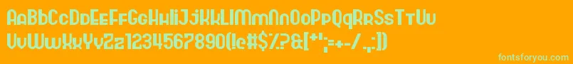 Hangar Nine Font – Green Fonts on Orange Background