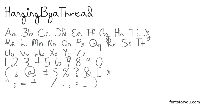 A fonte HangingByaThread (128977) – alfabeto, números, caracteres especiais
