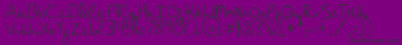 HangingByaThread Font – Black Fonts on Purple Background