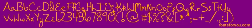 HangingByaThread Font – Orange Fonts on Purple Background