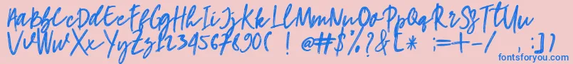 hangouts Font – Blue Fonts on Pink Background