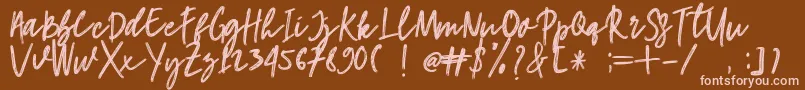 hangouts Font – Pink Fonts on Brown Background