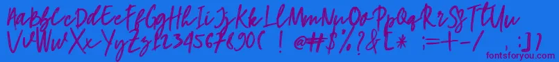 hangouts Font – Purple Fonts on Blue Background