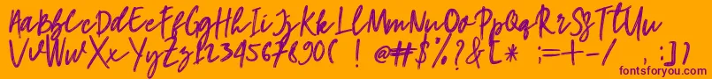 hangouts Font – Purple Fonts on Orange Background