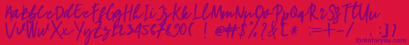 hangouts Font – Purple Fonts on Red Background